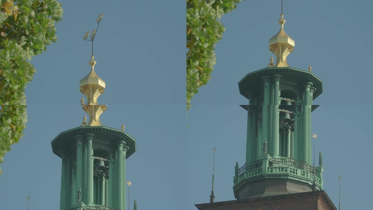 瑞典斯德哥尔摩教堂尖杆上的金冠