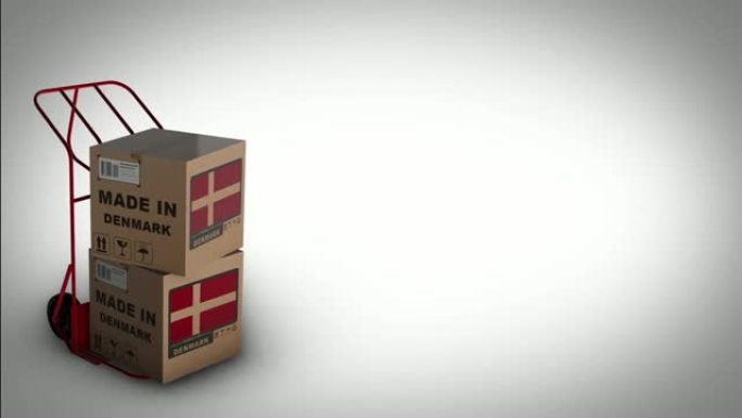 丹麦制造带盒子旋转SX的红色手推车
