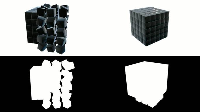 立方体块。组装大数据概念。