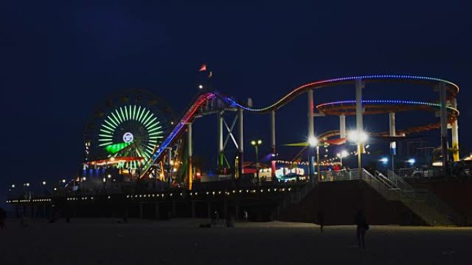 洛杉矶圣莫尼卡码头夜景