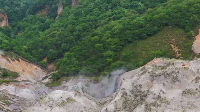 日本北海道登贝的地狱谷或地狱谷的延时