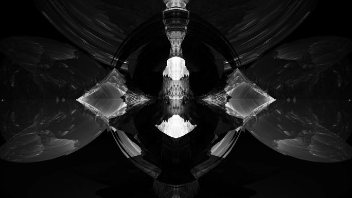 【4K时尚背景】黑白叠影异形流动视觉艺术