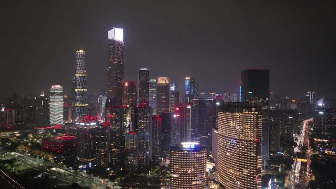 广州天河CBD珠江新城夜景