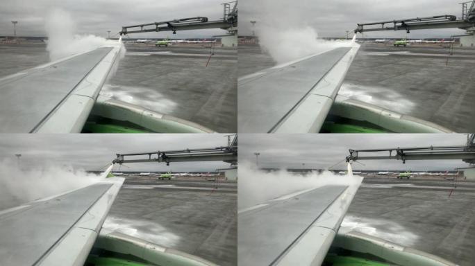 强暴风雪起飞前飞机机翼用防冻剂除霜