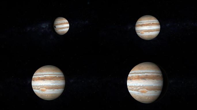缩放到太阳系中的木星行星