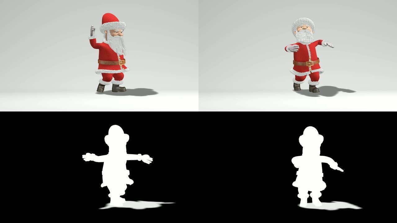 圣诞老人跳舞。圣诞节和新年的概念。无缝循环。