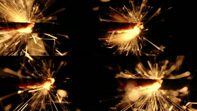 HD-点火线上的火慢动作。特写