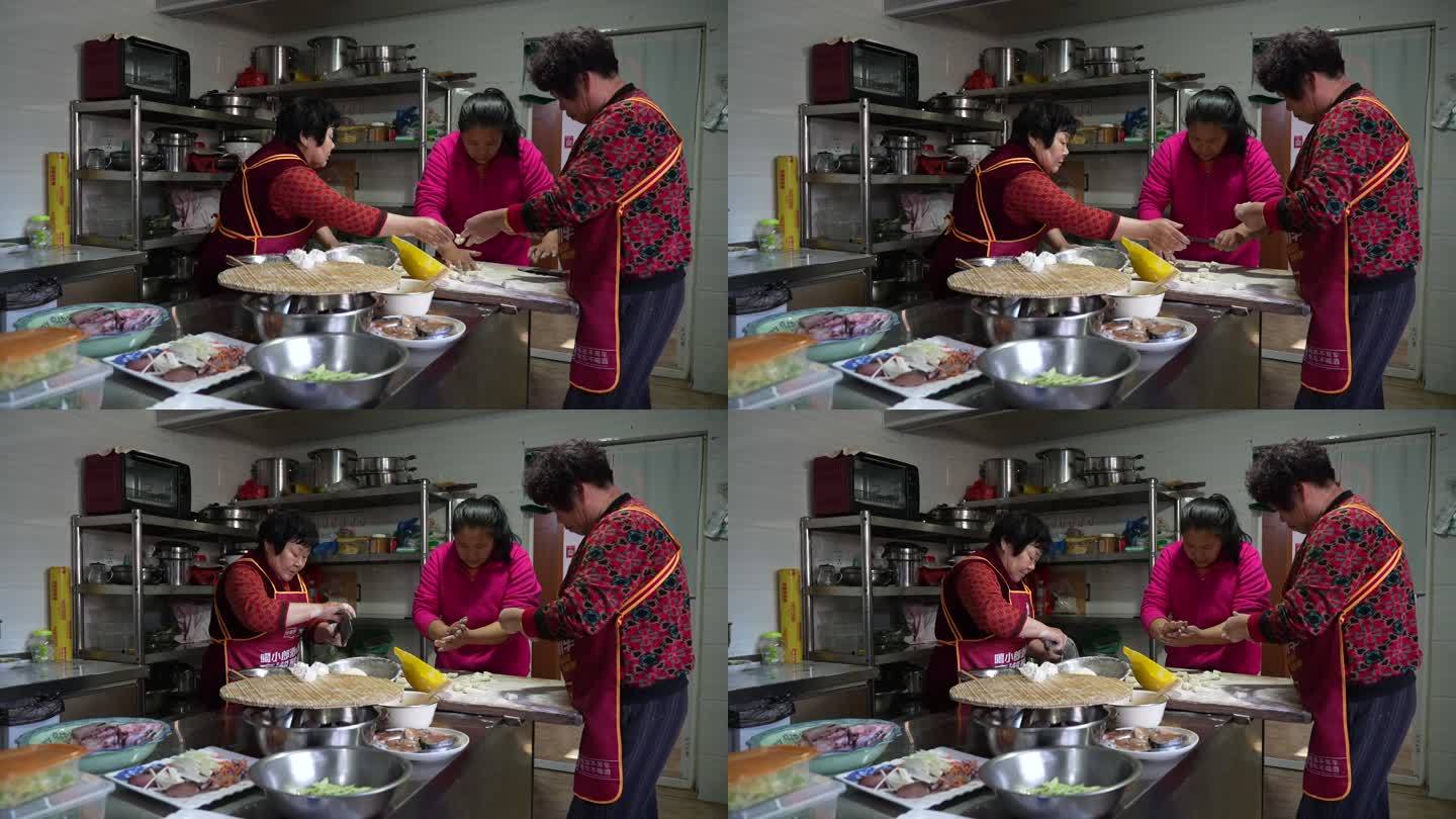 妈妈做饭 包饺子 鲅鱼饺子 农妇做饭