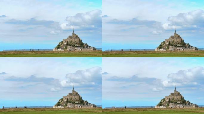 法国西部的圣米歇尔山，布列塔尼和诺曼底的边界。法国访问量最大的地方。2018年10月。
