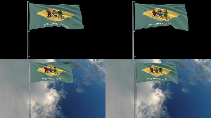 特拉华州国旗，4k前置4444片段