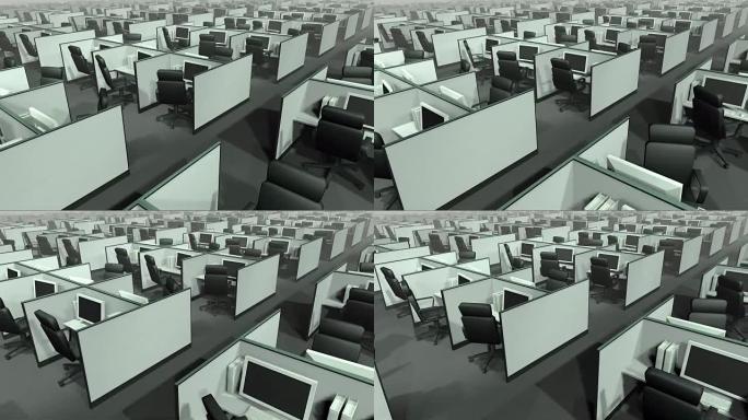 办公桌无限循环3d