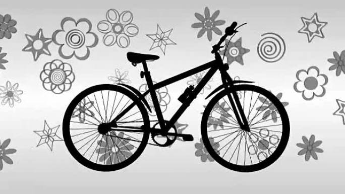 自行车和花卉3D动画