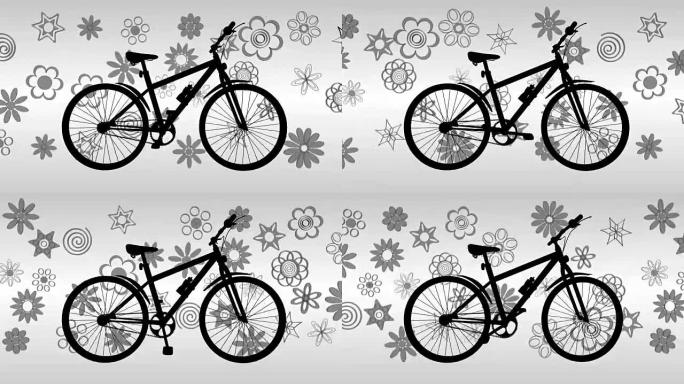 自行车和花卉3D动画