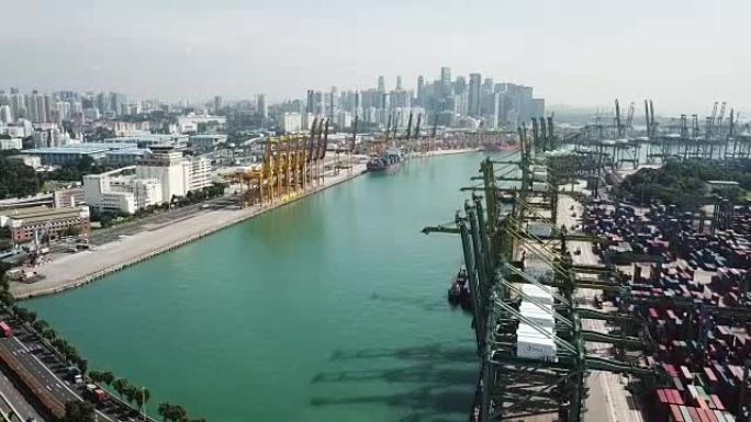 aerial view of port of Singapore