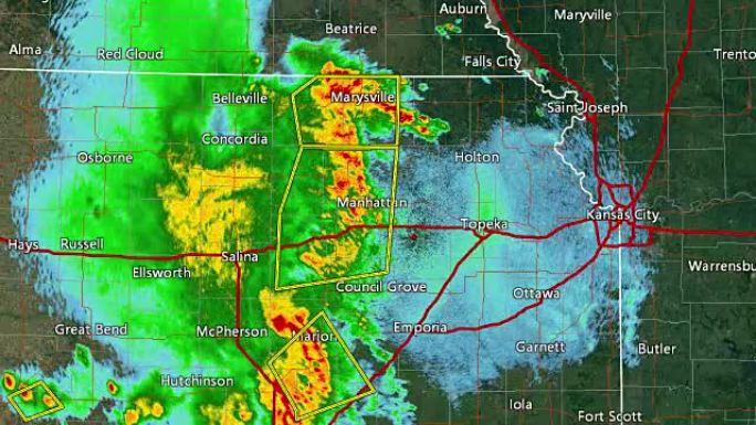 东北堪萨斯龙卷风爆发多普勒雷达