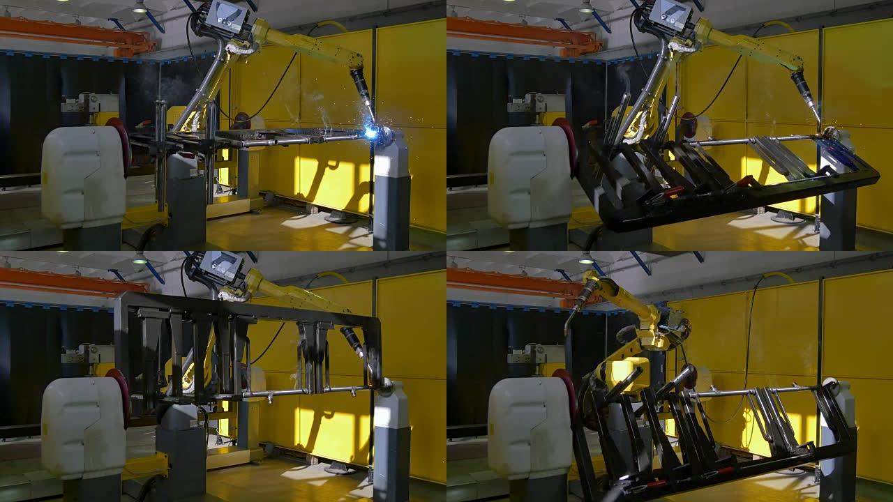 4k工厂的金属铁激光氩焊接机器人。