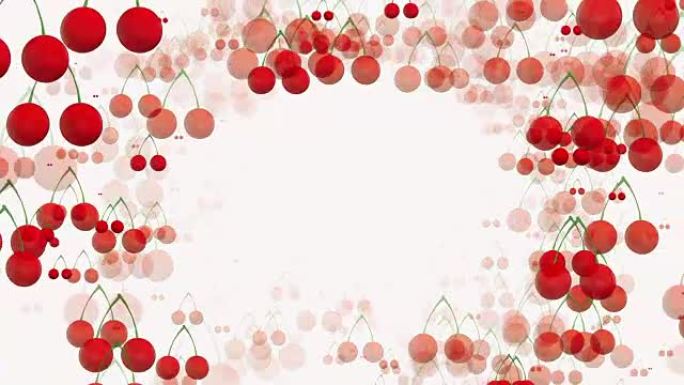 白色背景上的红醋栗樱桃