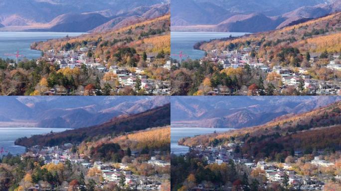 日本Akechidaira高原观测区中禅寺湖及村日光