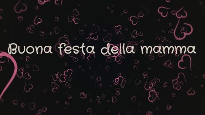 动画Buona festa della mamma，意大利语母亲节快乐，贺卡