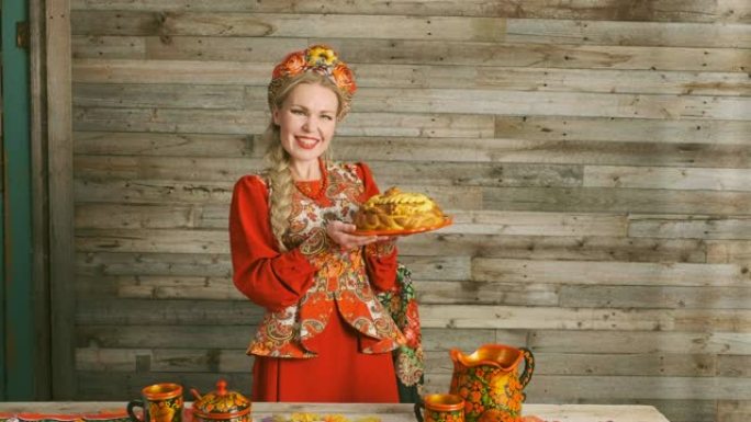 传统俄罗斯卡拉瓦伊假日面包