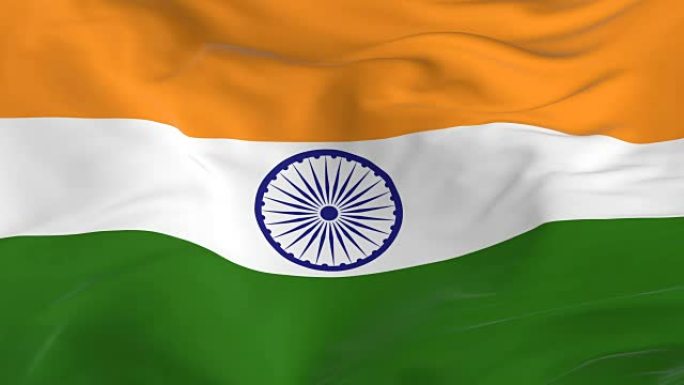 挥舞着环形旗帜作为印度的背景