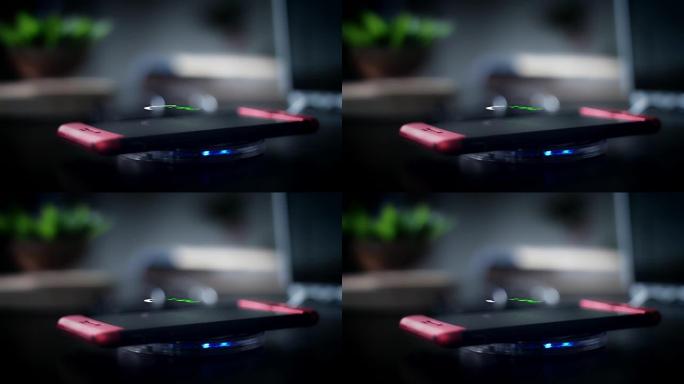 4k商务智能手机无线充电器充电效果