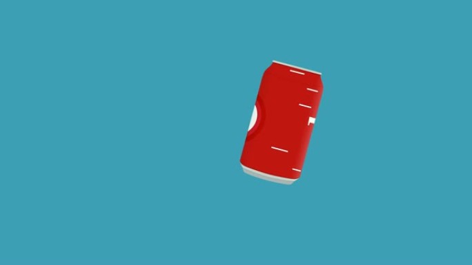 扁平图标风格的可乐旋转罐