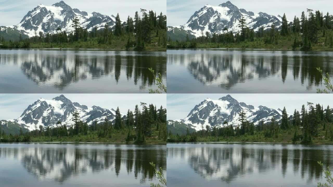 4K 60p拍摄的shuksan山和华盛顿州的图片湖