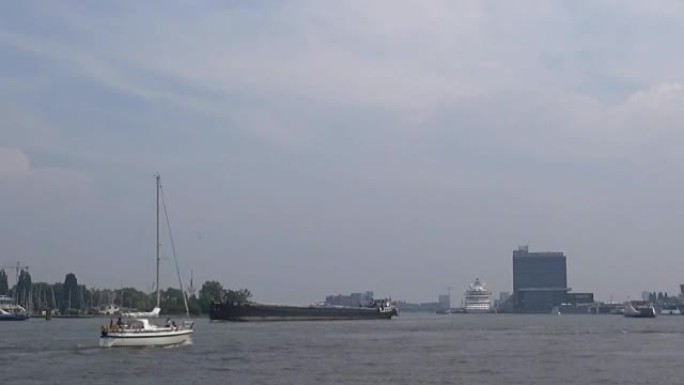 阿姆斯特丹港口的全景