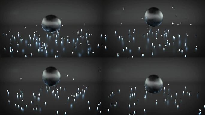 跳跃发光球无缝循环3D渲染动画