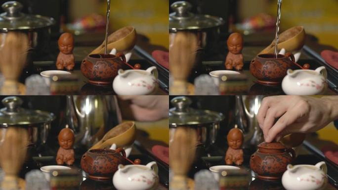 茶道。桌上的陶瓷餐具