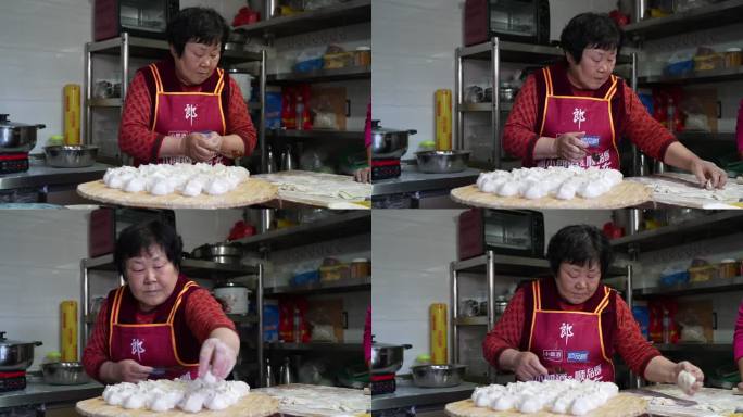 妈妈做饭 包饺子 鲅鱼饺子 农妇做饭
