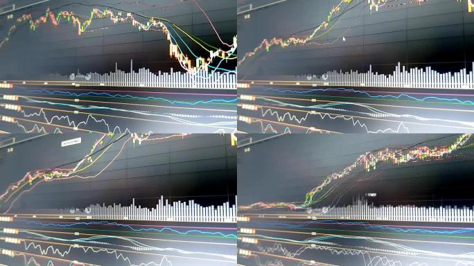 笔尖在显示器屏幕上显示投资分析图表