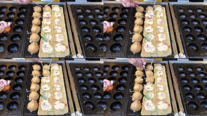 在日本用大鱿鱼烹饪球形食物饺子油炸小吃。这种食物的日语名称 “章鱼烧”。第4部分