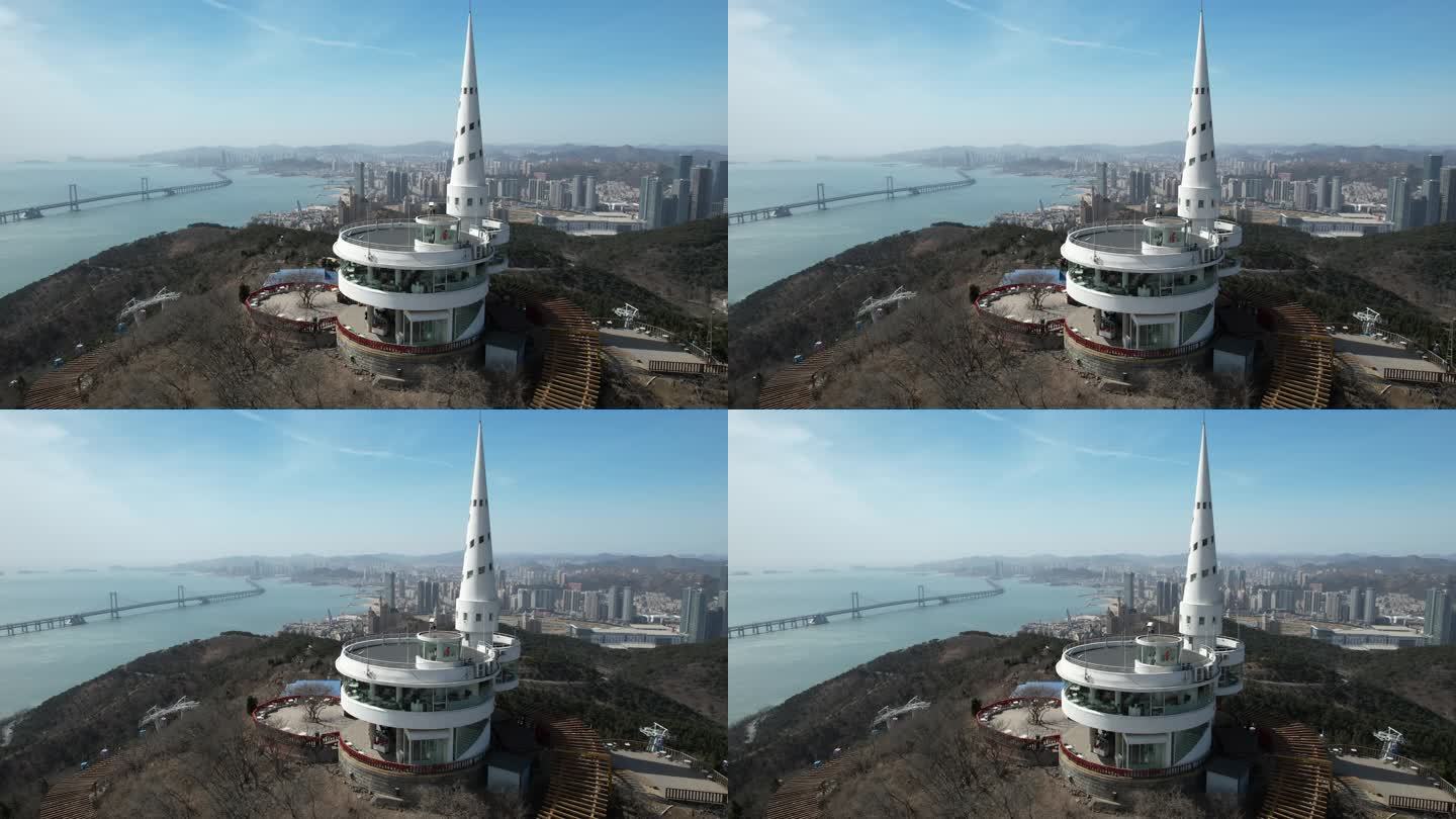 大连莲花山观景台航拍外景