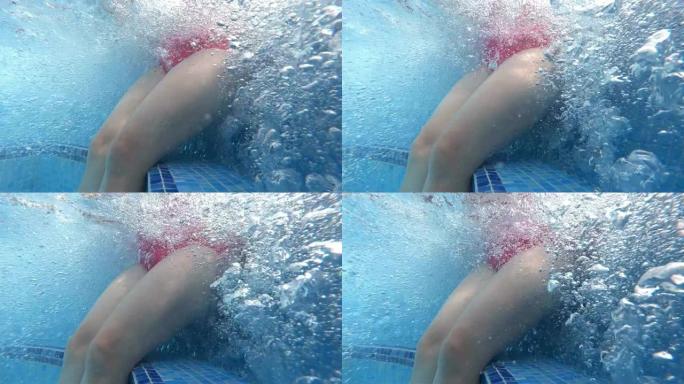 慢动作250fps的热水浴缸中年轻女子的美腿