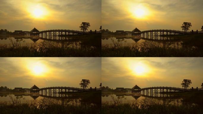 鹤之舞桥在早上。日本青森