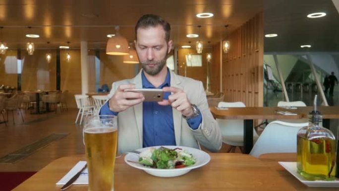 男子为Instagram制作食物图片-股票视频