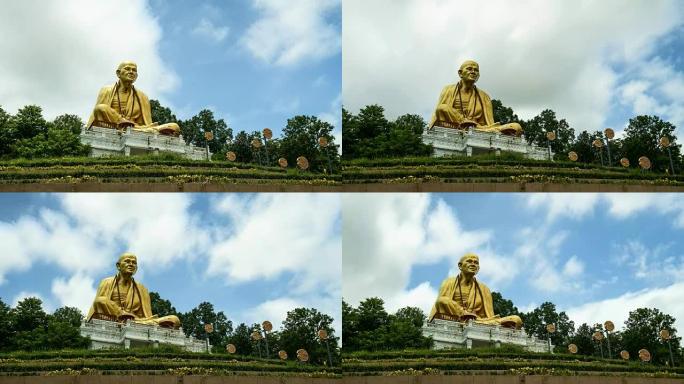 延时Wat Doi Ti和巨大的Khruba Siwichai雕像。