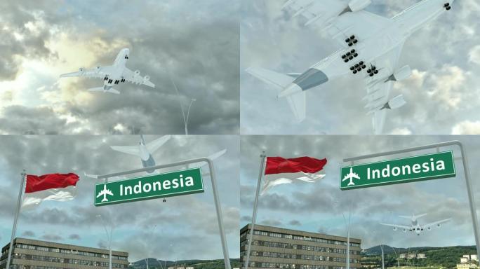 印度尼西亚，飞机降落的进近