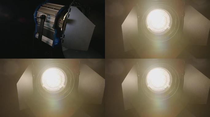 电影和电视工作室的镜头。泛光灯