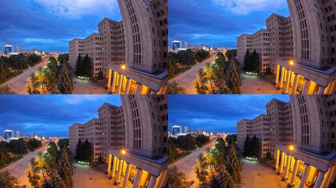 卡拉津哈尔科夫国立大学日夜延时过度的建筑