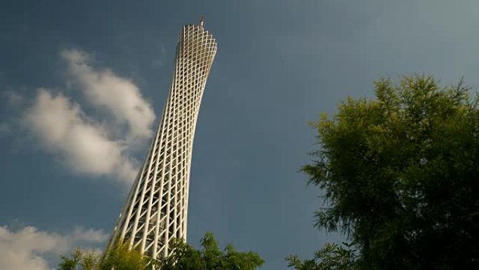 广州市晴天著名塔顶全景4k中国