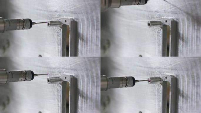 坐标测量机三坐标测量机测量金属零件的宏观镜头