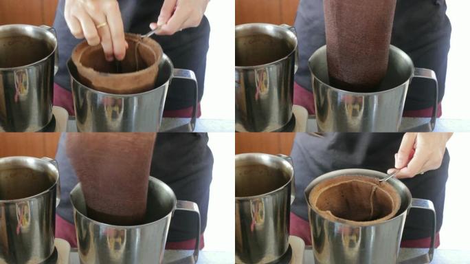 咖啡师用袋过滤泰国茶