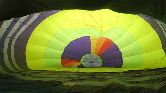 地面上的大型气球浮空器的充气。