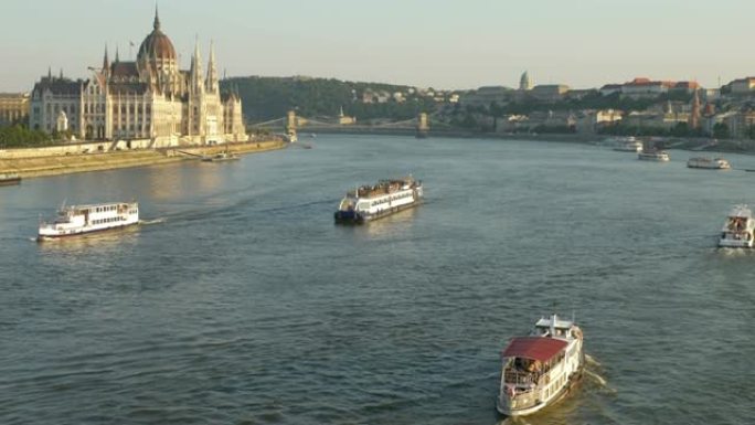 多瑙河和布达佩斯的议会城市景观