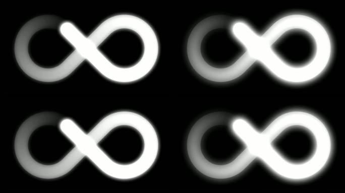 无限符号-可循环图标集-黑色上的白色灰色黑色渐变