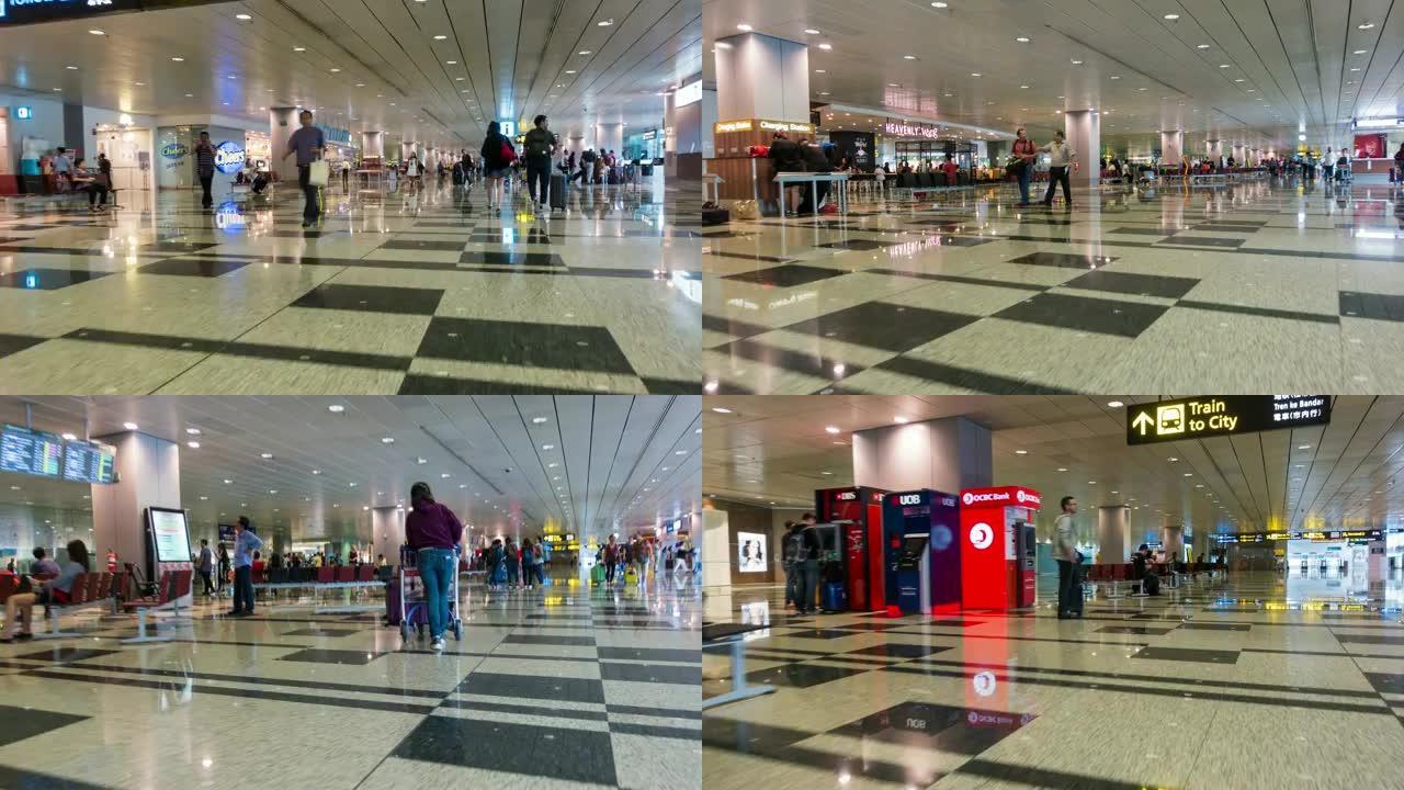 4K Hyperlapse: 新加坡城市的机场。