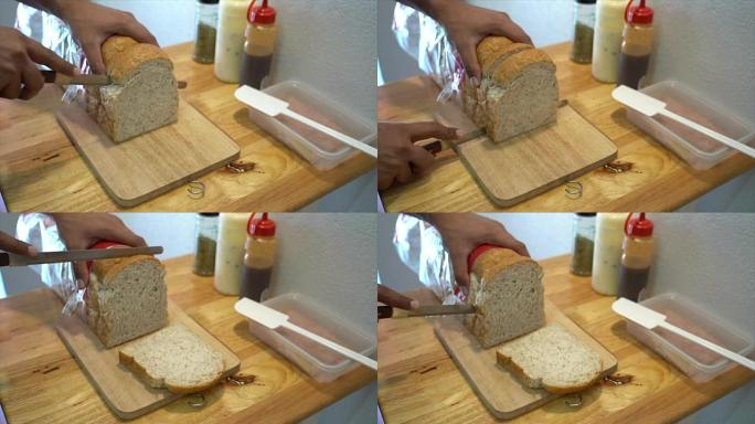 切成薄片的新鲜面包